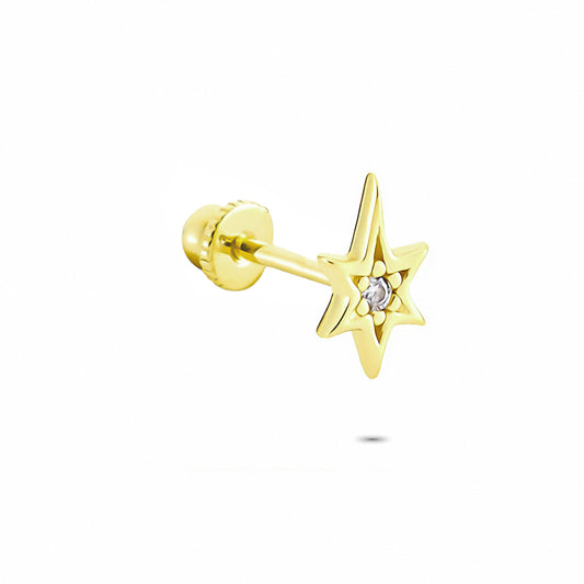 14k Solid Gold Pole Star Helix Piercing