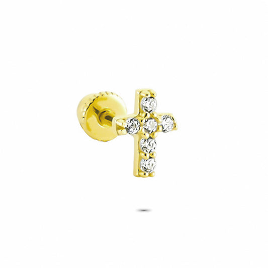 14k Solid Gold Cross Helix Piercing