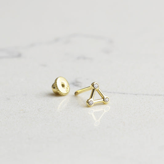 14k Solid Gold Triangle Helix Piercing - alternate view 2