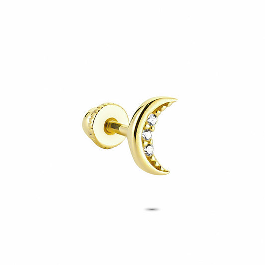 14k Solid Gold Moon Helix Piercing