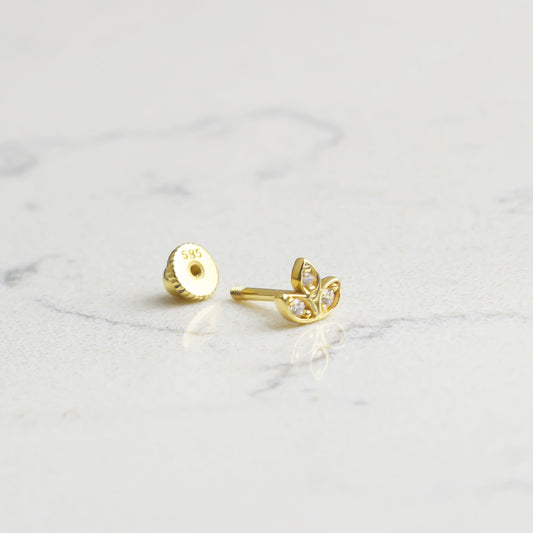 14k Solid Gold Flower Helix Piercing - alternate view 2