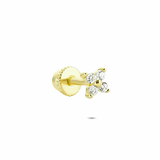 14k Solid Gold Clover Helix Piercing