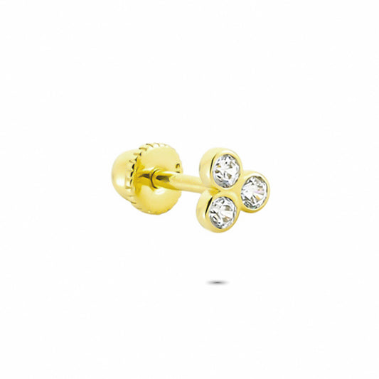 14k Solid Gold Three Stone Helix Piercing