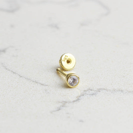 14k Solid Gold Solitaire Helix Piercing - alternate view 2