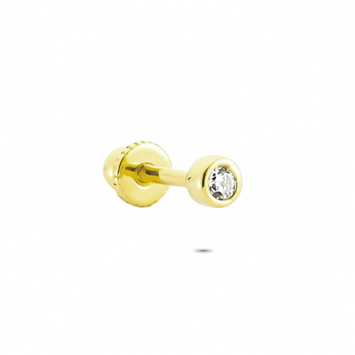 14k Solid Gold Solitaire Helix Piercing
