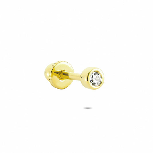 14k Solid Gold Solitaire Helix Piercing