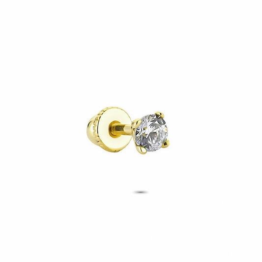 14k Solid Gold Solitaire Helix Piercing