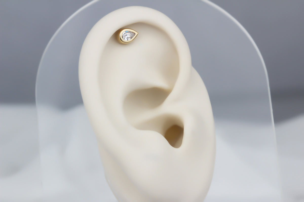 14k Solid Gold Drop Helix Piercing - alternate view 3