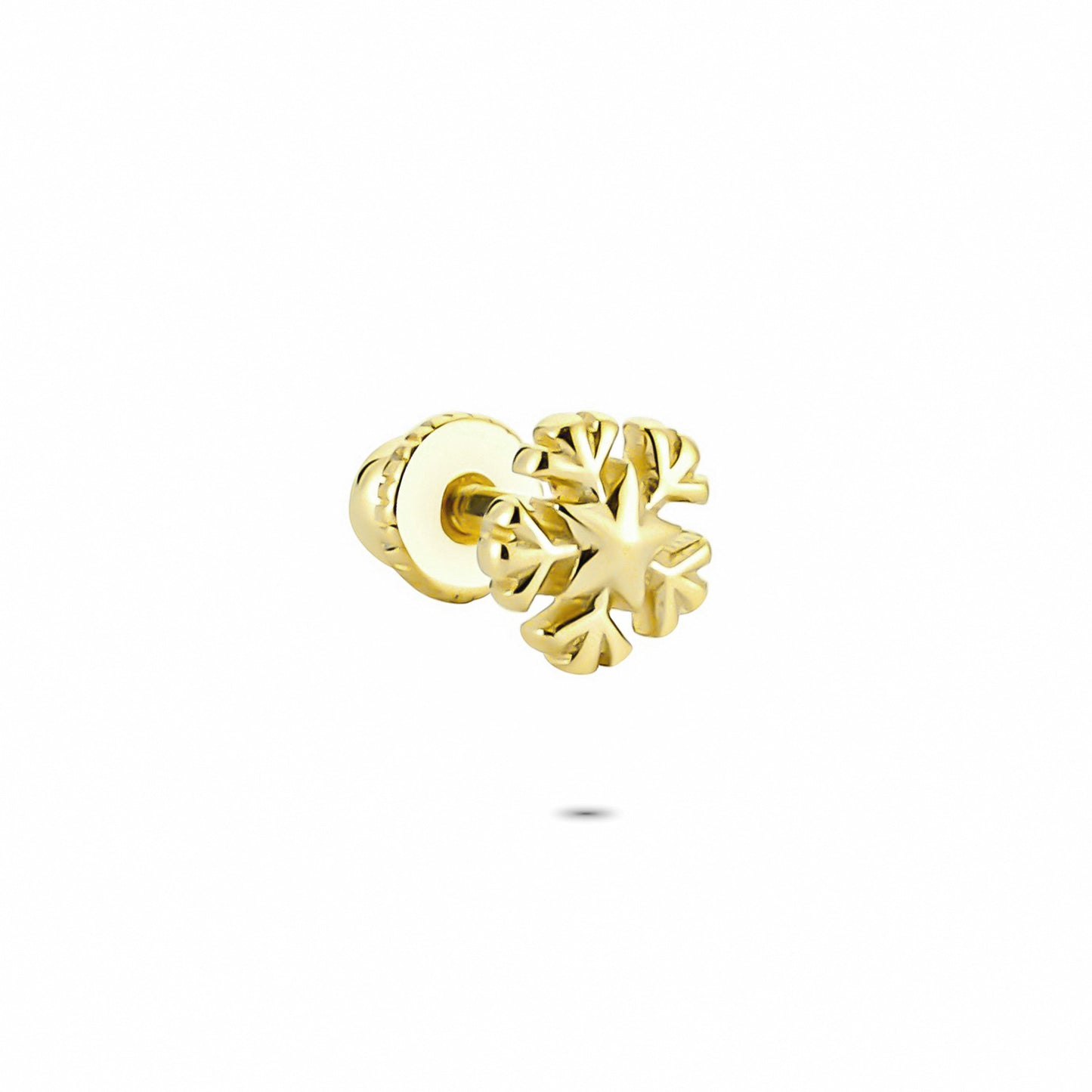 14k Solid Gold Snowflake Helix Piercing