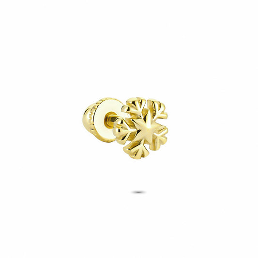 14k Solid Gold Snowflake Helix Piercing