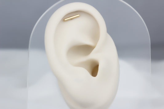 14k Solid Gold Line Helix Piercing - alternate view 2