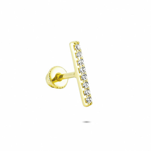 14k Solid Gold Line Helix Piercing