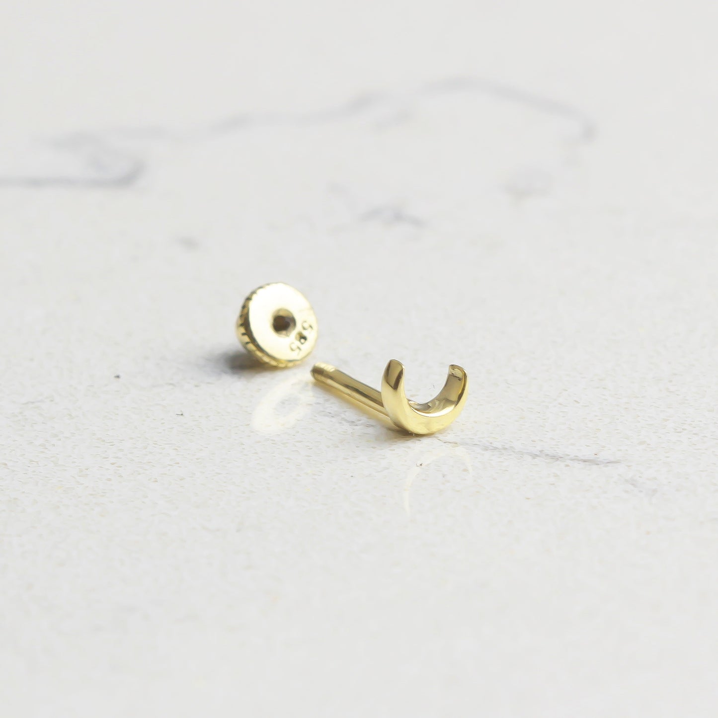 14k Solid Gold Crescent Helix Piercing - alternate view 2