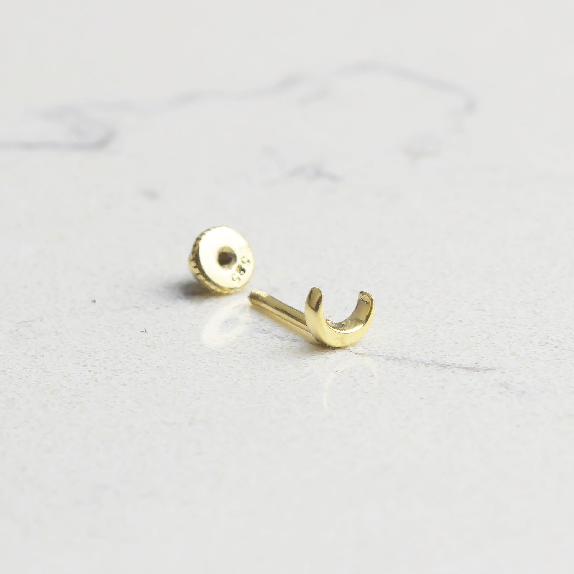 14k Solid Gold Crescent Helix Piercing - alternate view 2