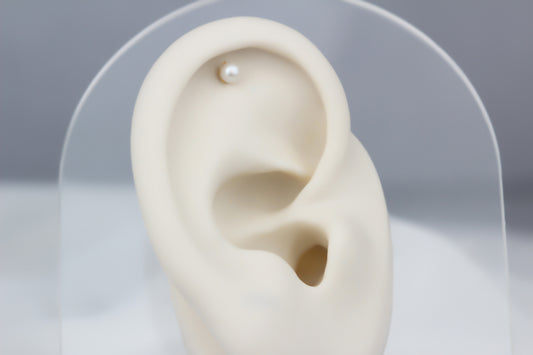 14k Solid Gold Pearl Helix Piercing - alternate view 2