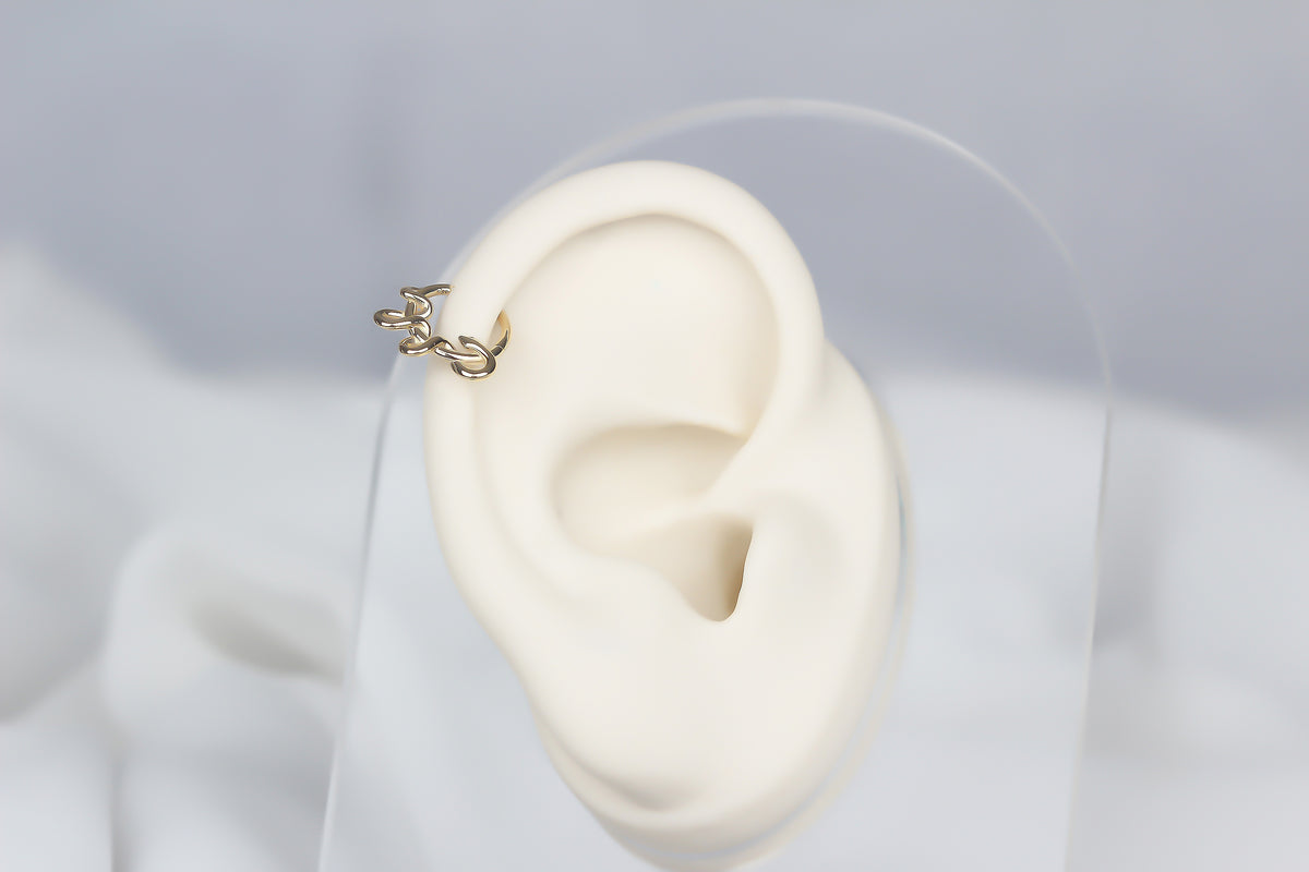 14k Solid Gold Ring Piercing - alternate view 4