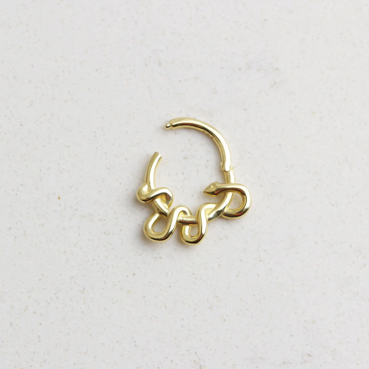 14k Solid Gold Ring Piercing - alternate view 2