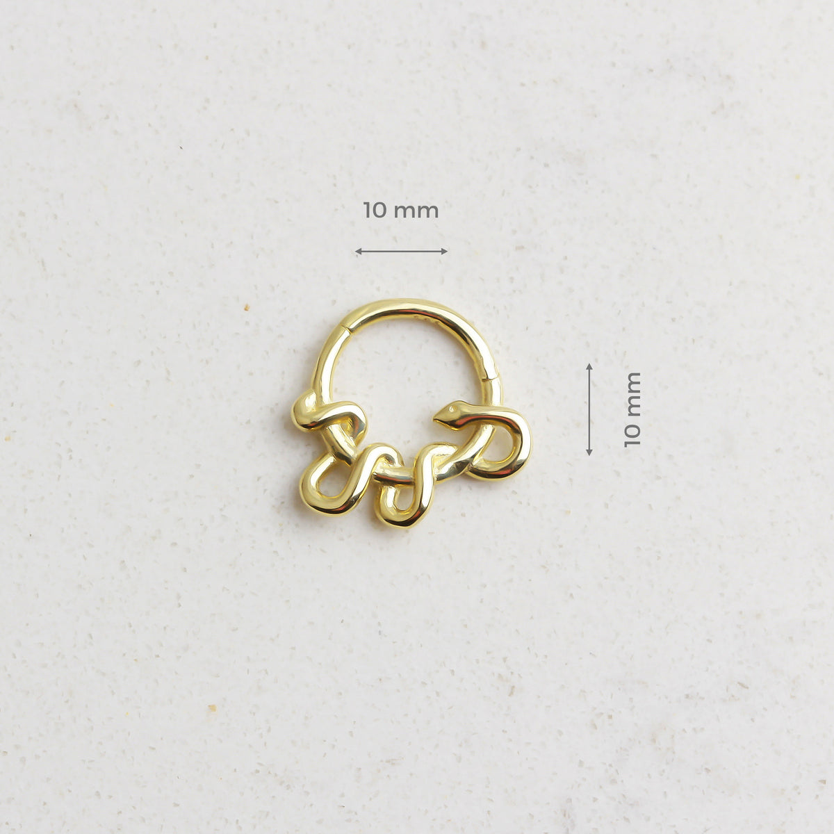 14k Solid Gold Ring Piercing - alternate view 3
