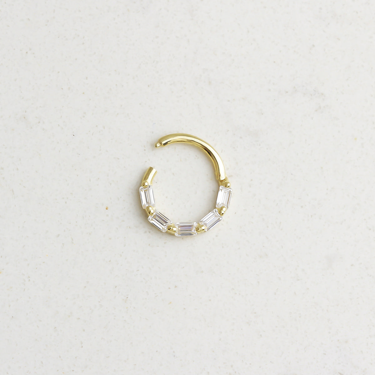 14k Solid Gold Geometric Ring Piercing - alternate view 2