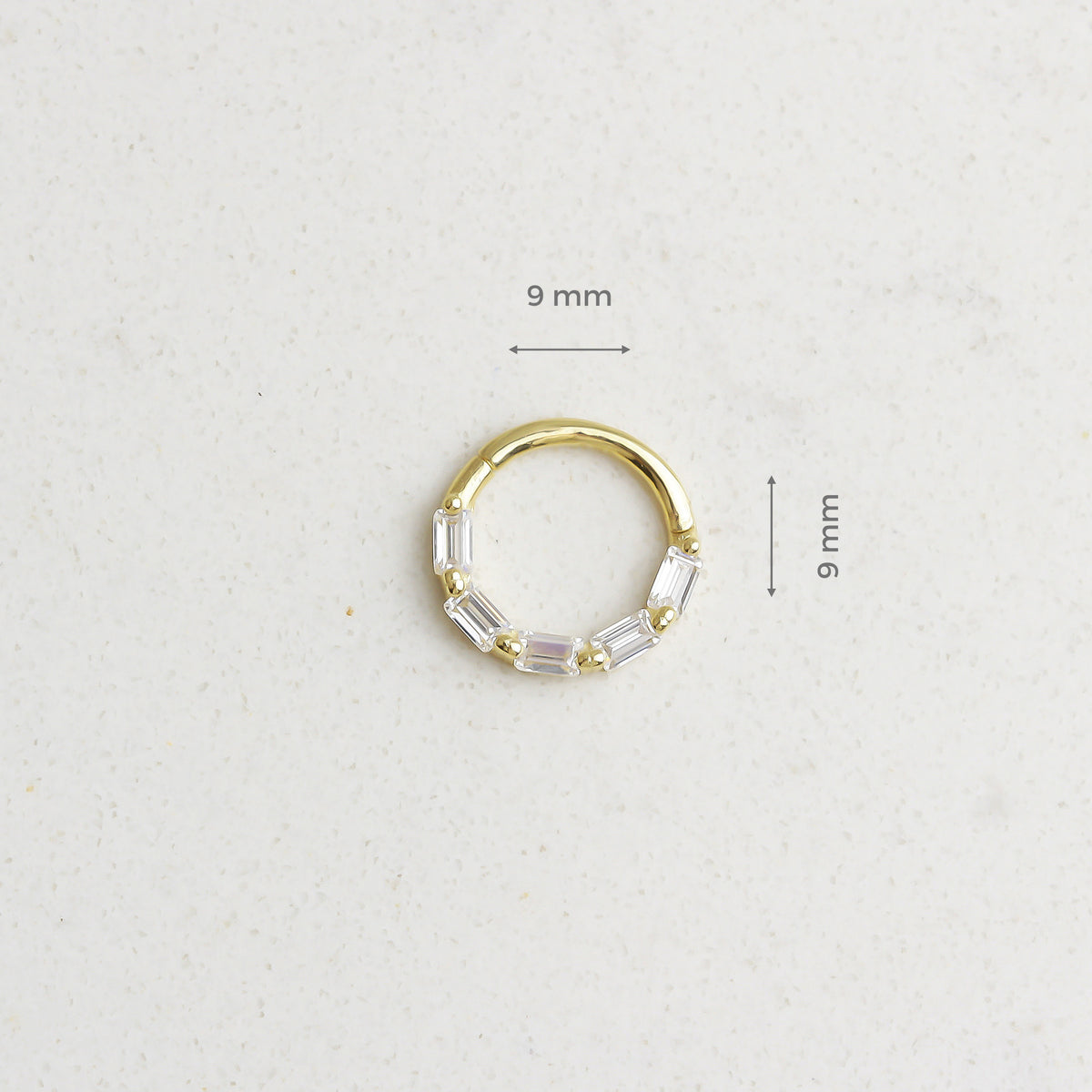 14k Solid Gold Geometric Ring Piercing - alternate view 3