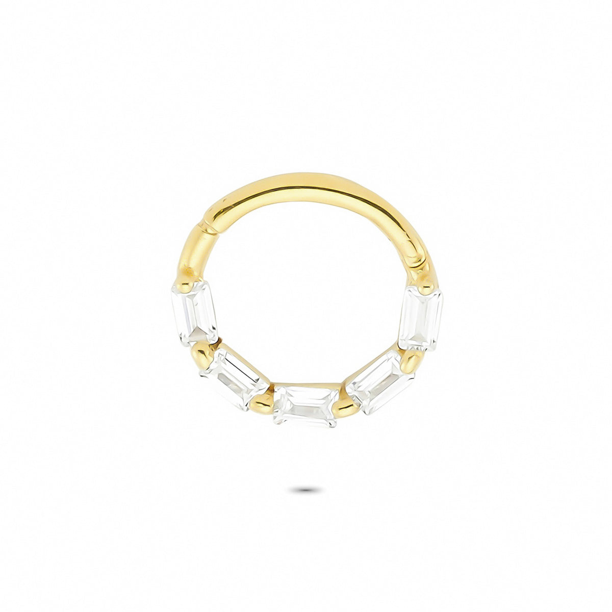14k Solid Gold Geometric Ring Piercing
