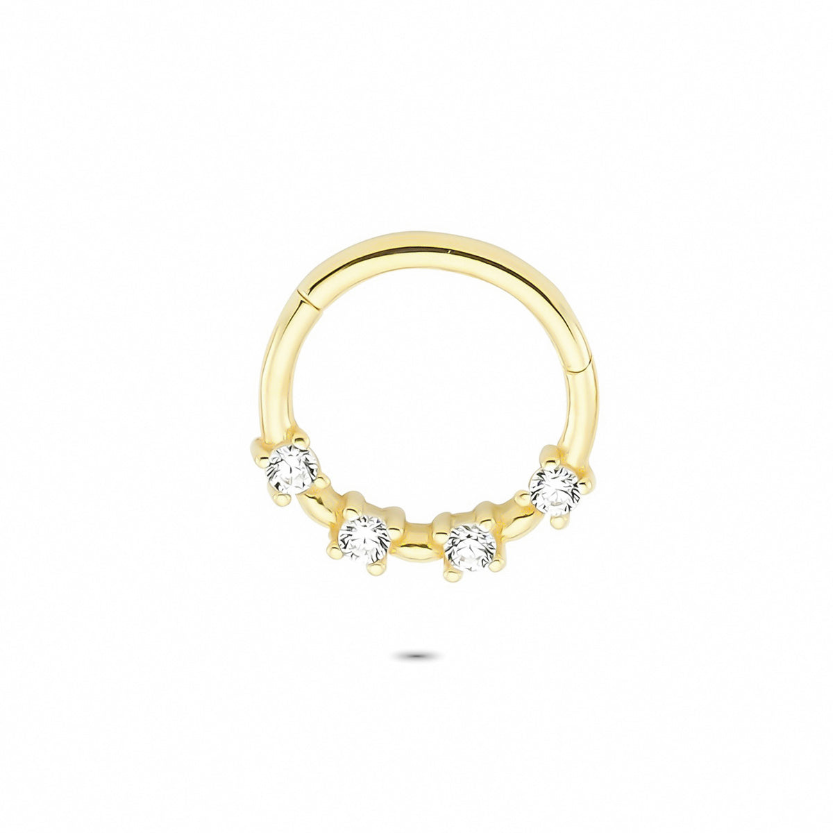 14k Solid Gold Stone Ring Piercing