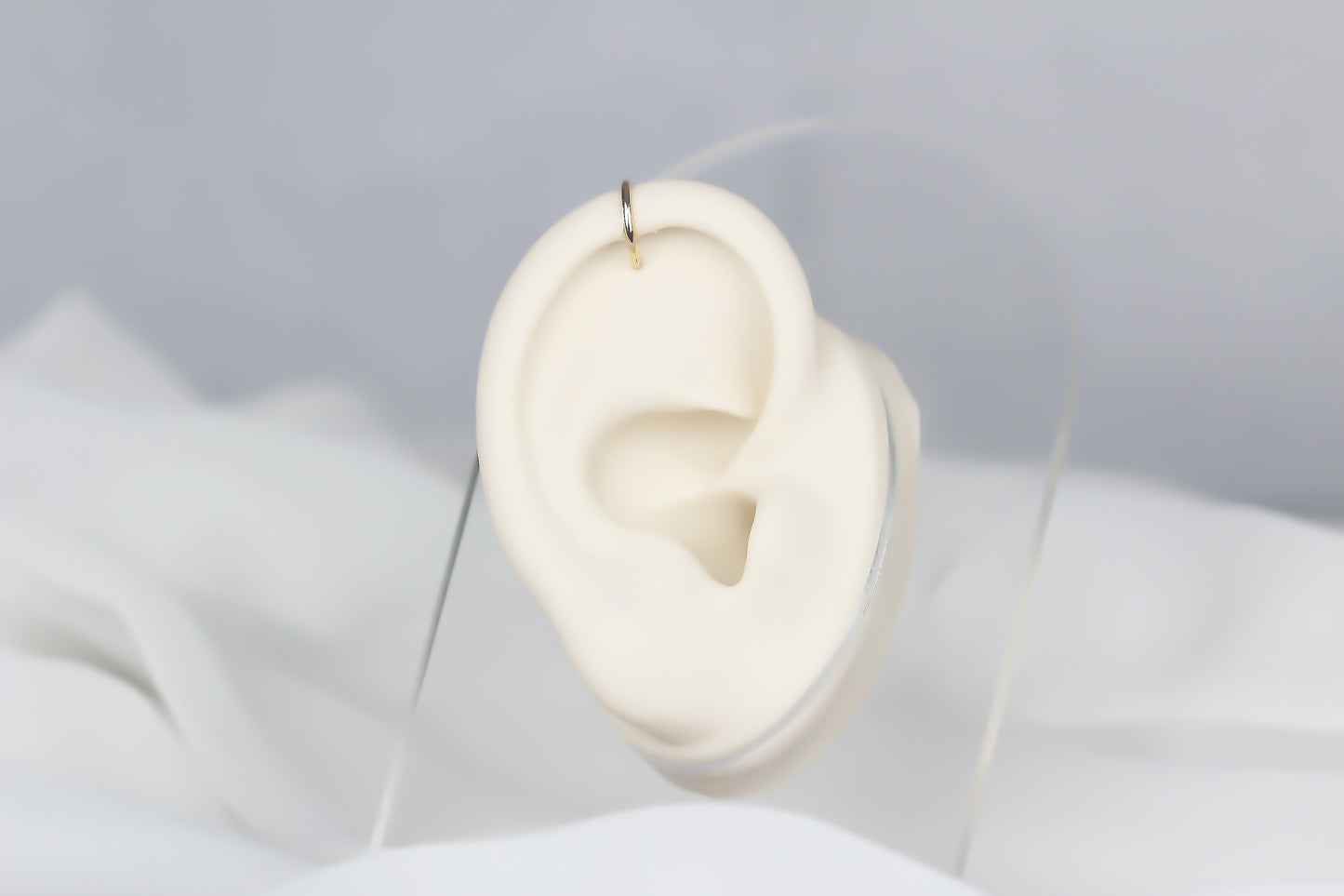 14k Solid Gold Ring Piercing - alternate view 4