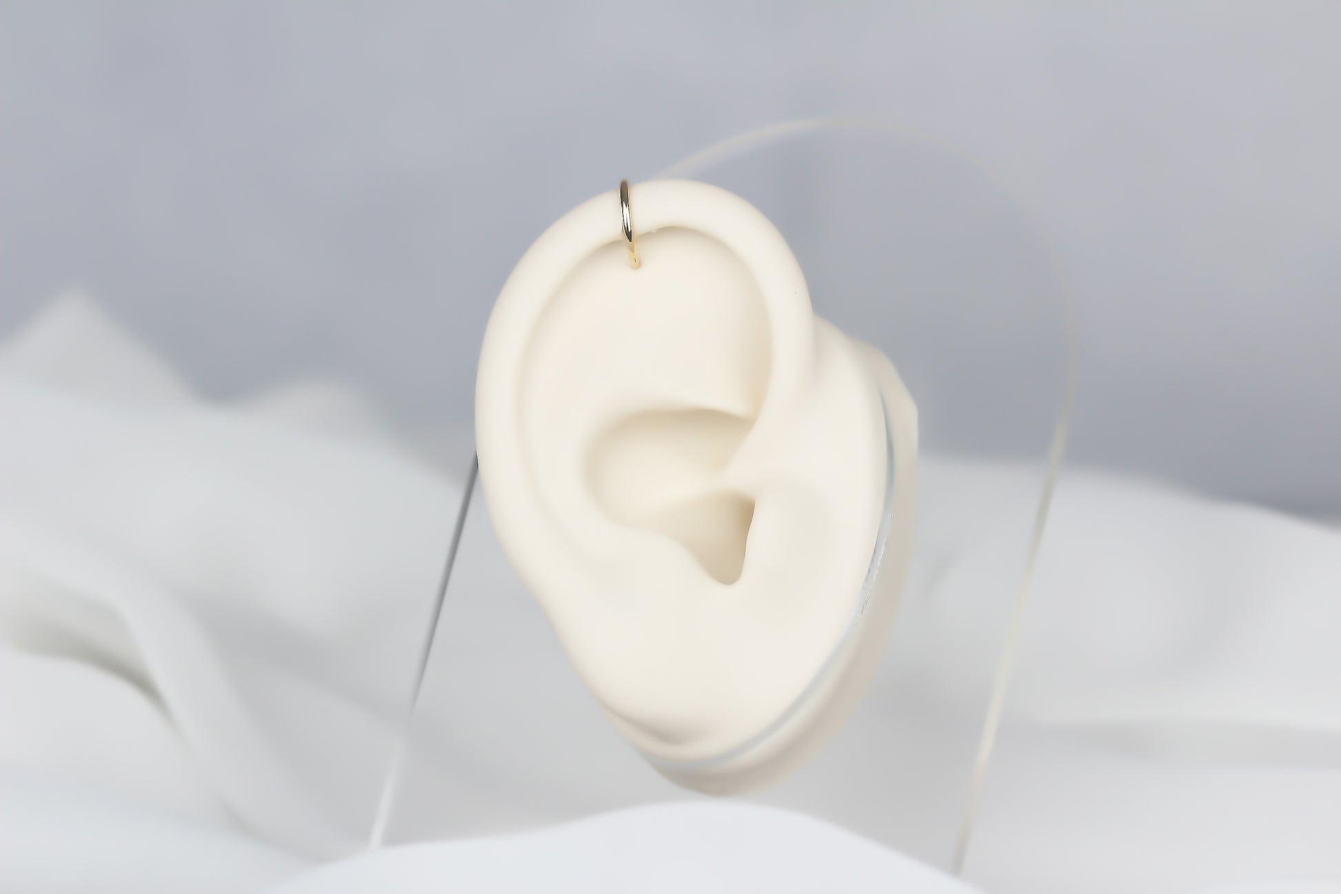 14k Solid Gold Ring Piercing - alternate view 4