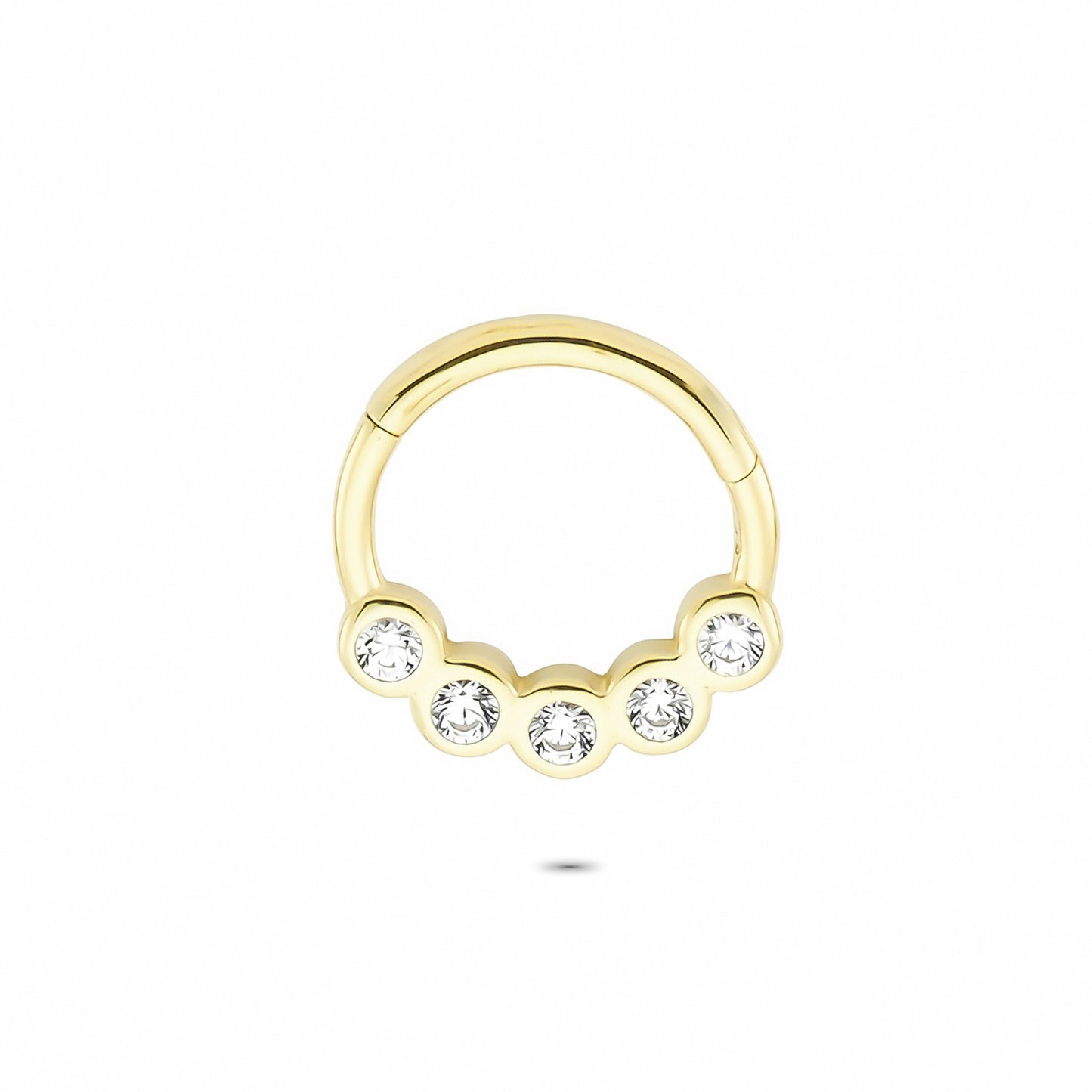 14k Solid Gold Five Stone Ring Piercing