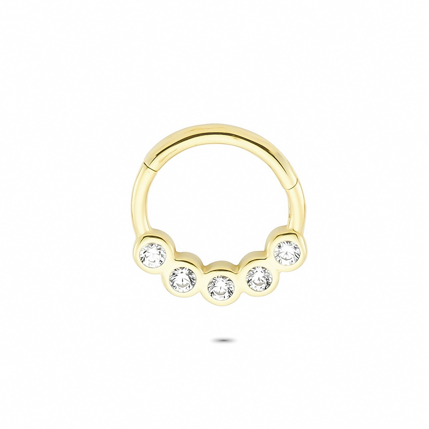 14k Solid Gold Five Stone Ring Piercing