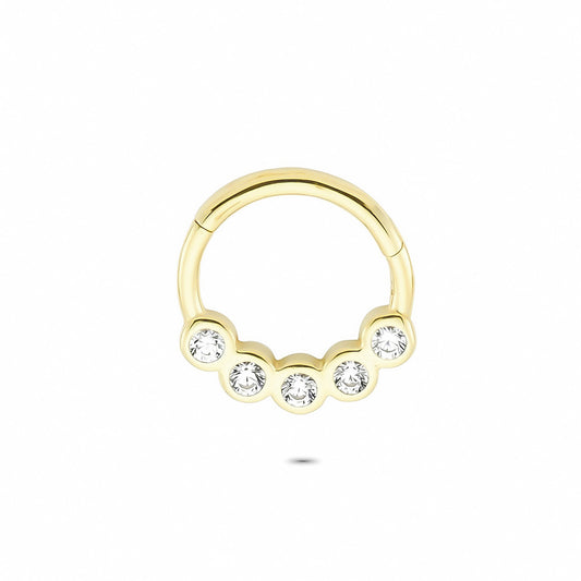 14k Solid Gold Five Stone Ring Piercing