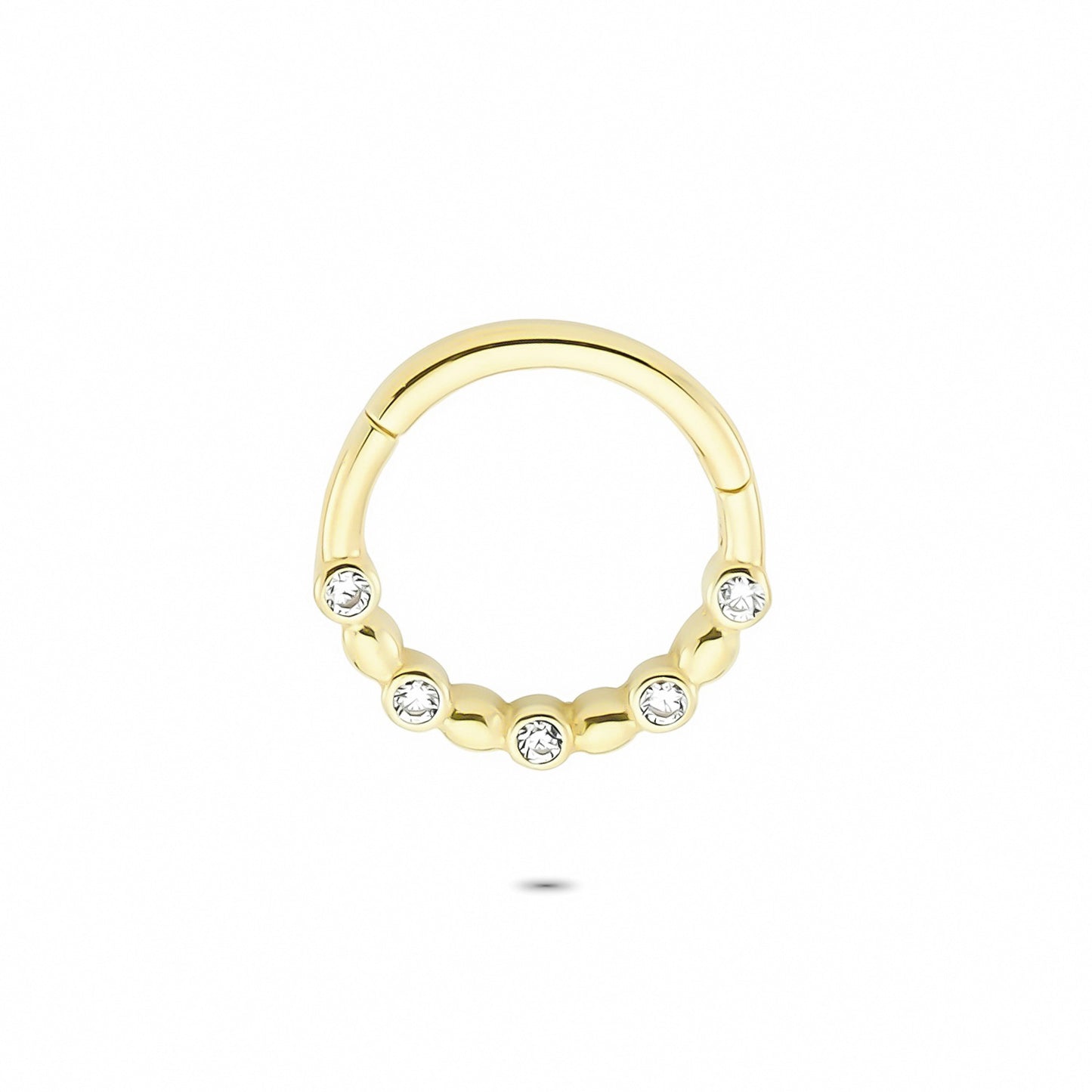 14k Solid Gold Five Stone Ring Piercing