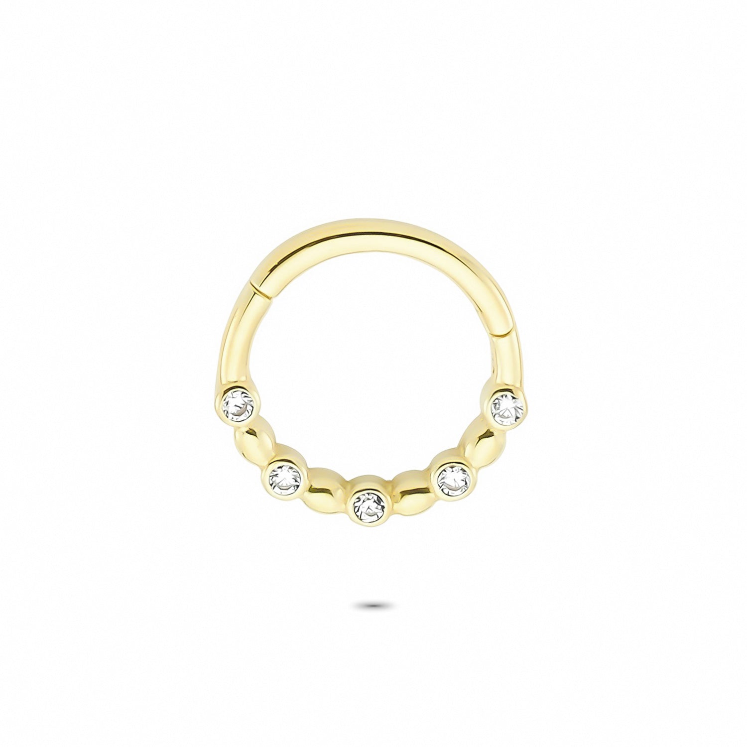 14k Solid Gold Five Stone Ring Piercing