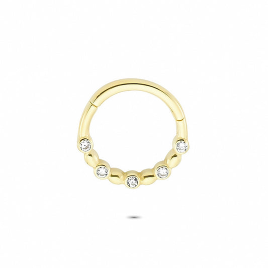14k Solid Gold Five Stone Ring Piercing
