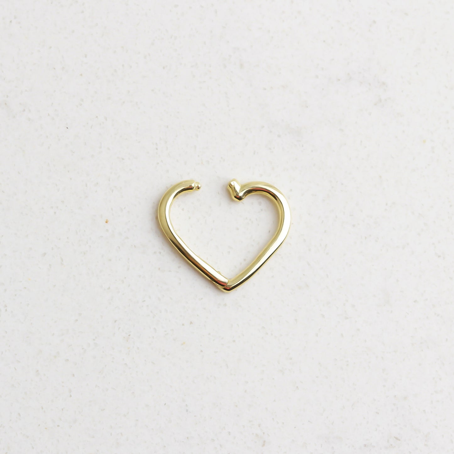 14k Solid Gold Heart Ring Piercing - alternate view 2