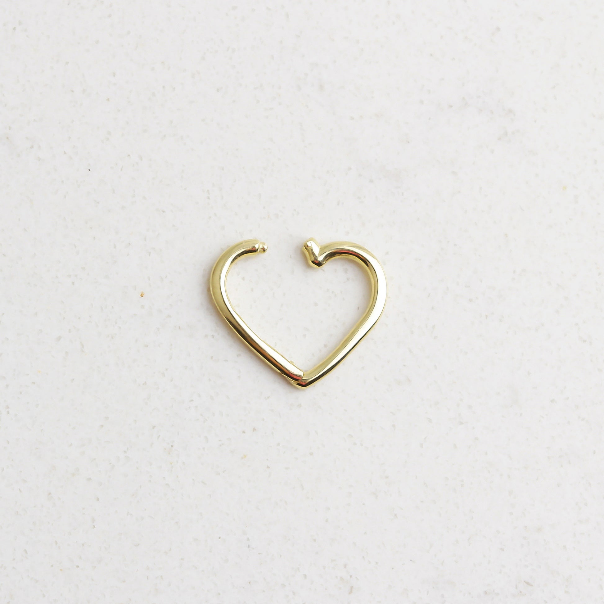 14k Solid Gold Heart Ring Piercing - alternate view 2