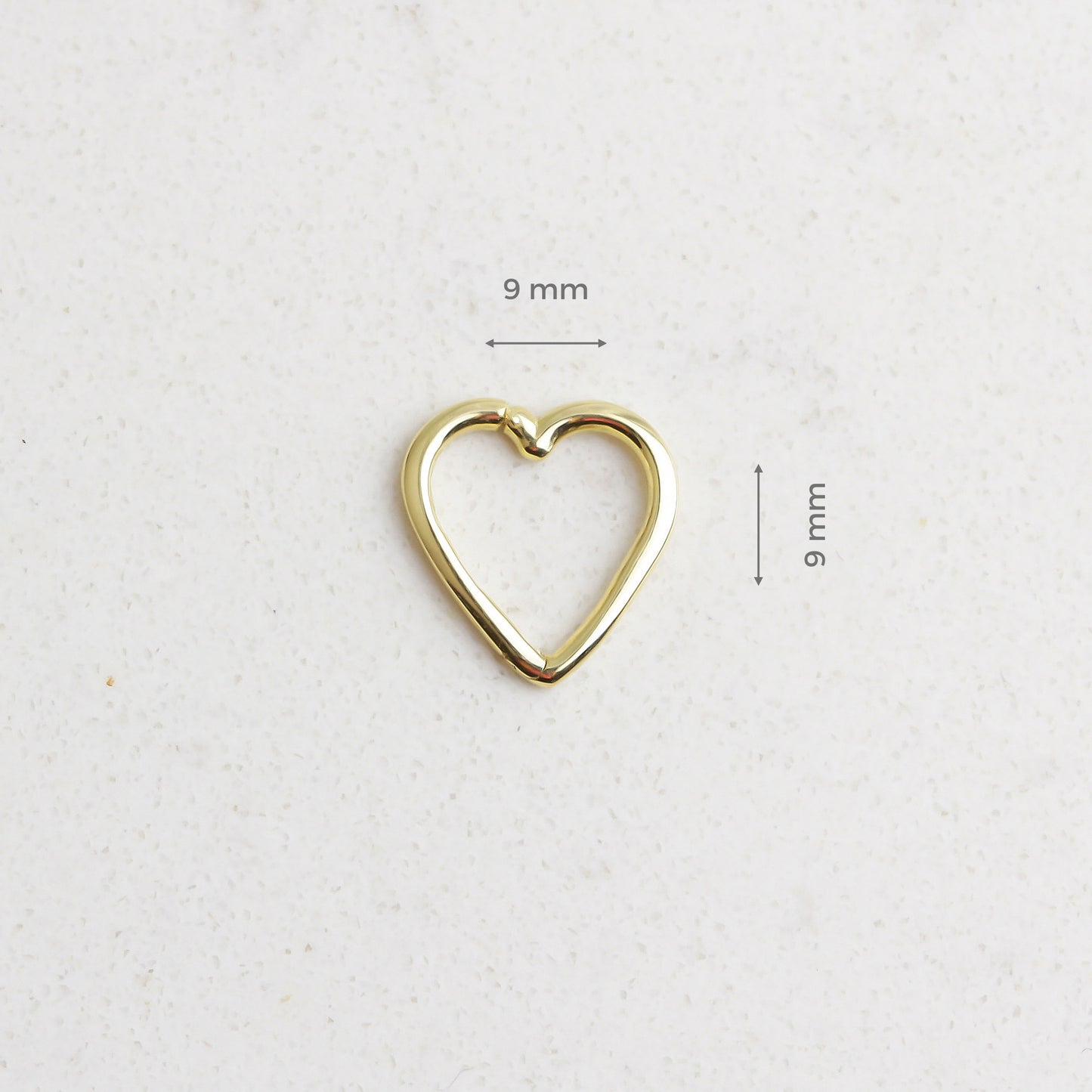 14k Solid Gold Heart Ring Piercing - alternate view 3