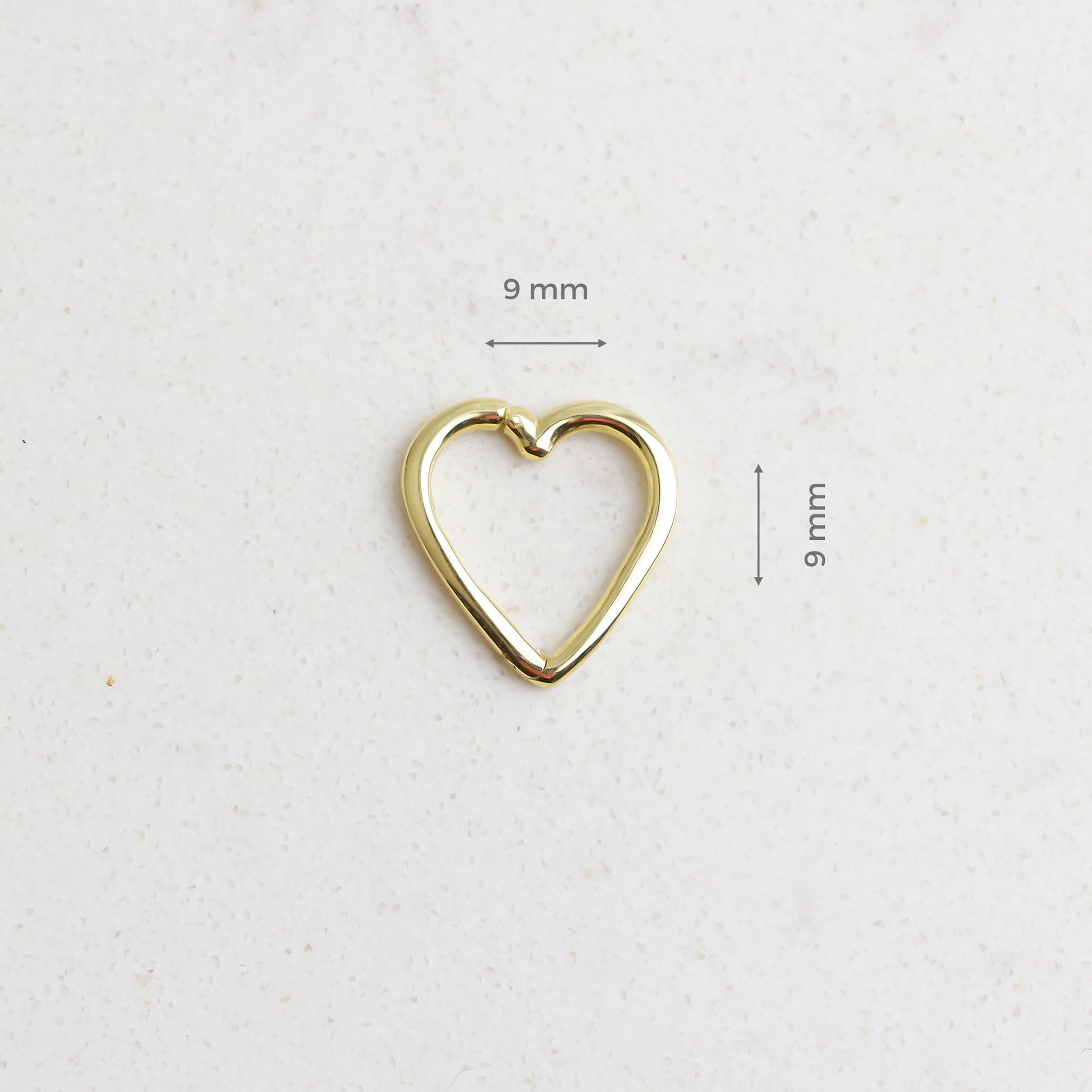 14k Solid Gold Heart Ring Piercing - alternate view 3