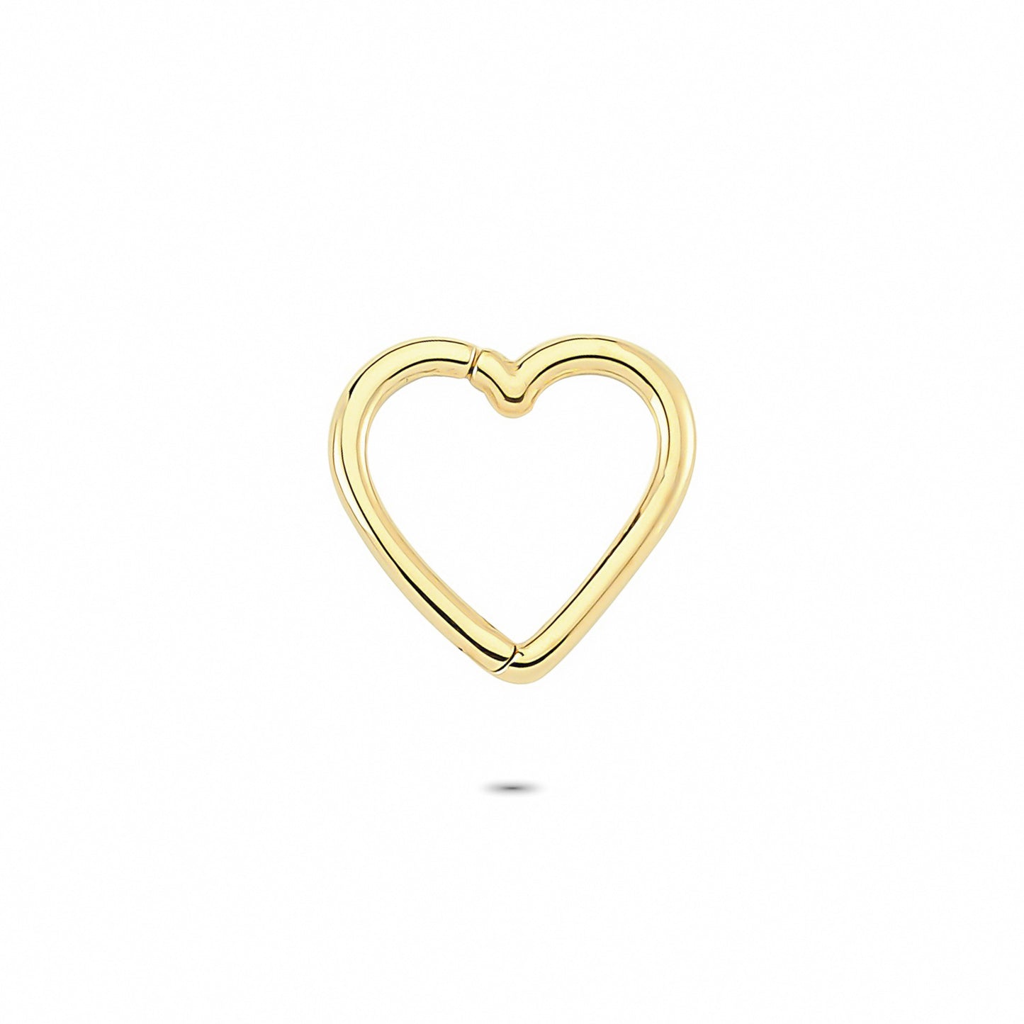 14k Solid Gold Heart Ring Piercing