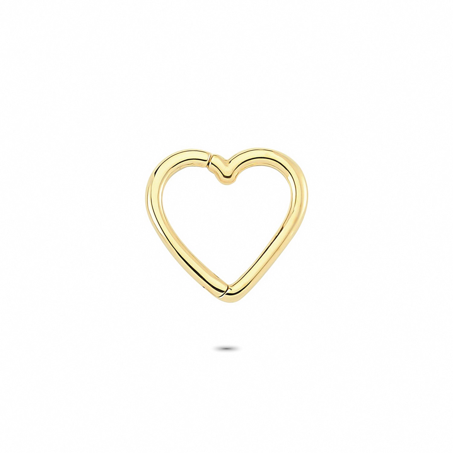 14k Solid Gold Heart Ring Piercing