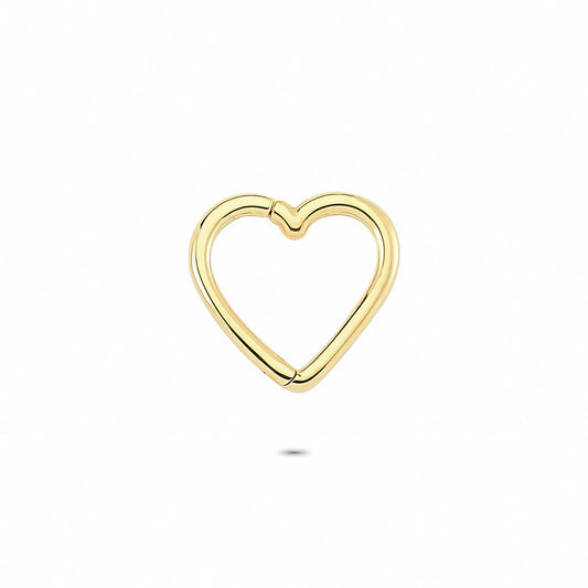 14k Solid Gold Heart Ring Piercing