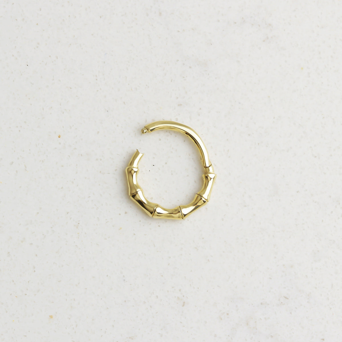 14k Solid Gold Auger Ring Piercing - alternate view 2