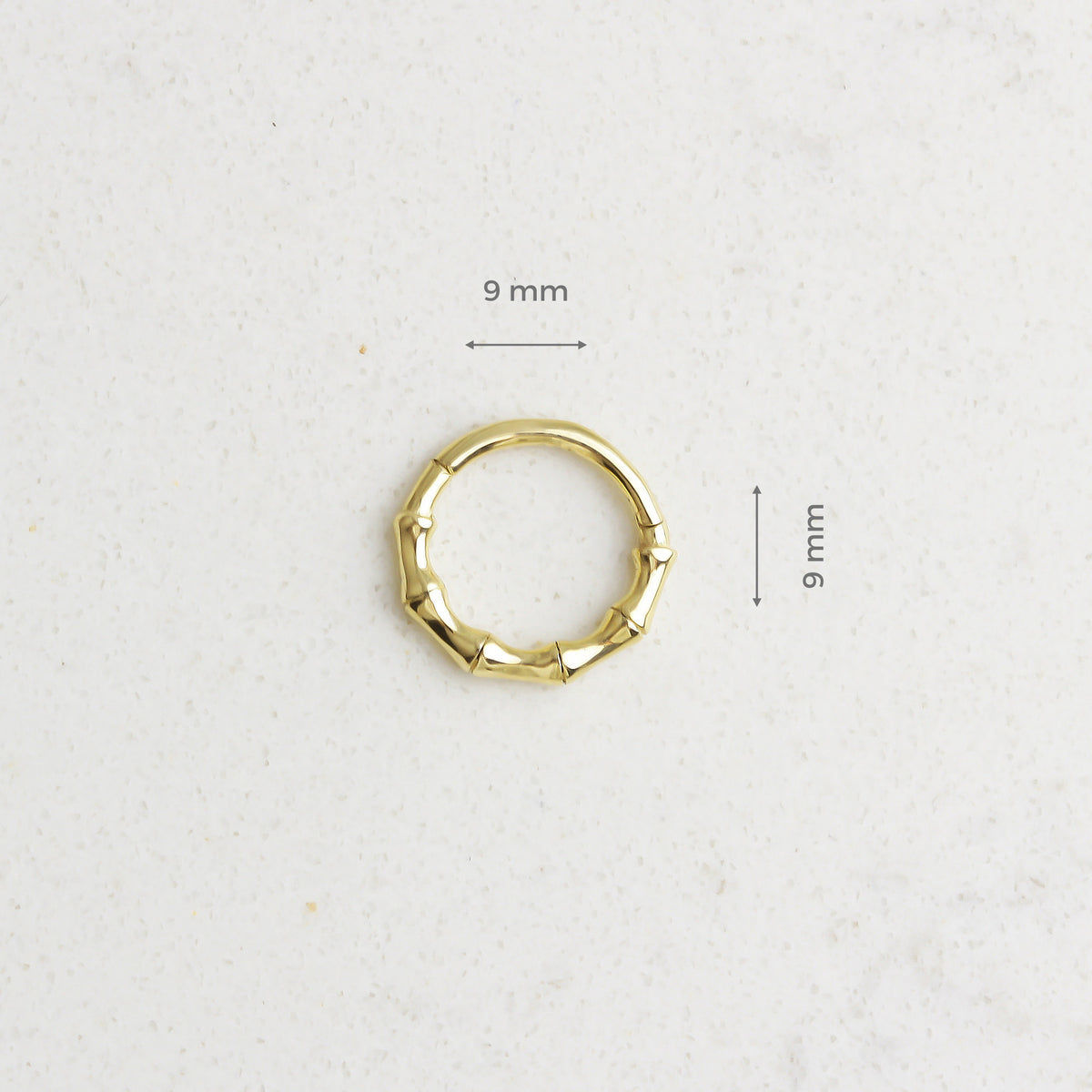 14k Solid Gold Auger Ring Piercing - alternate view 3