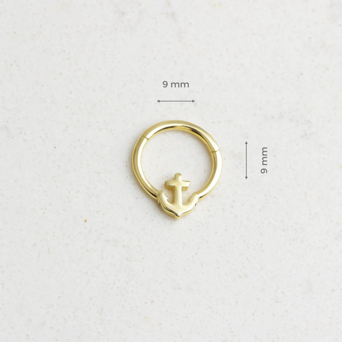 14k Solid Gold Anchor Ring Piercing - alternate view 3