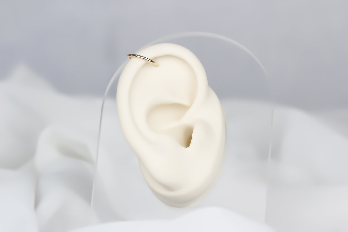 14k Solid Gold Ring Piercing - alternate view 4