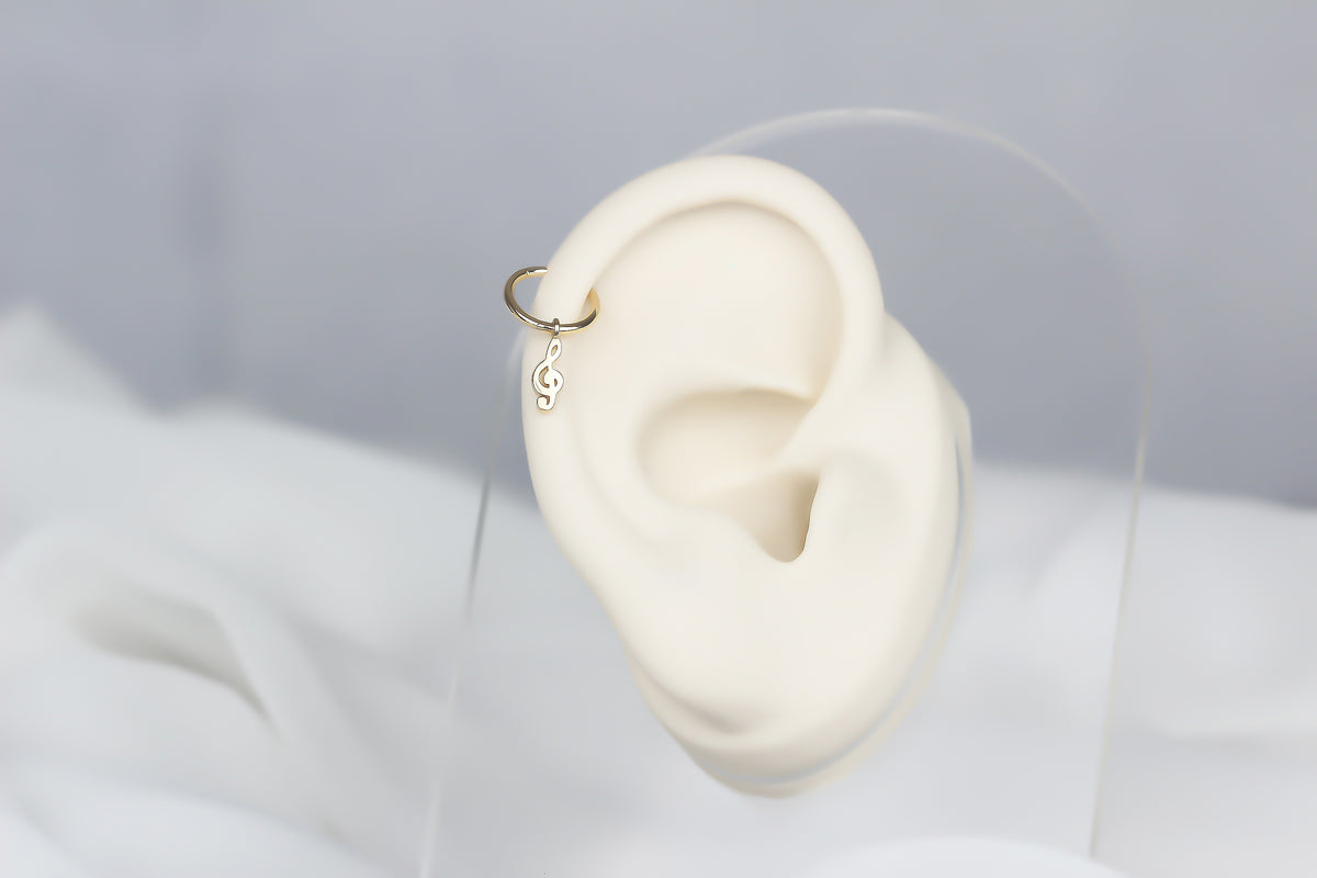 14k Solid Gold Left Wrench Ring Piercing - alternate view 4