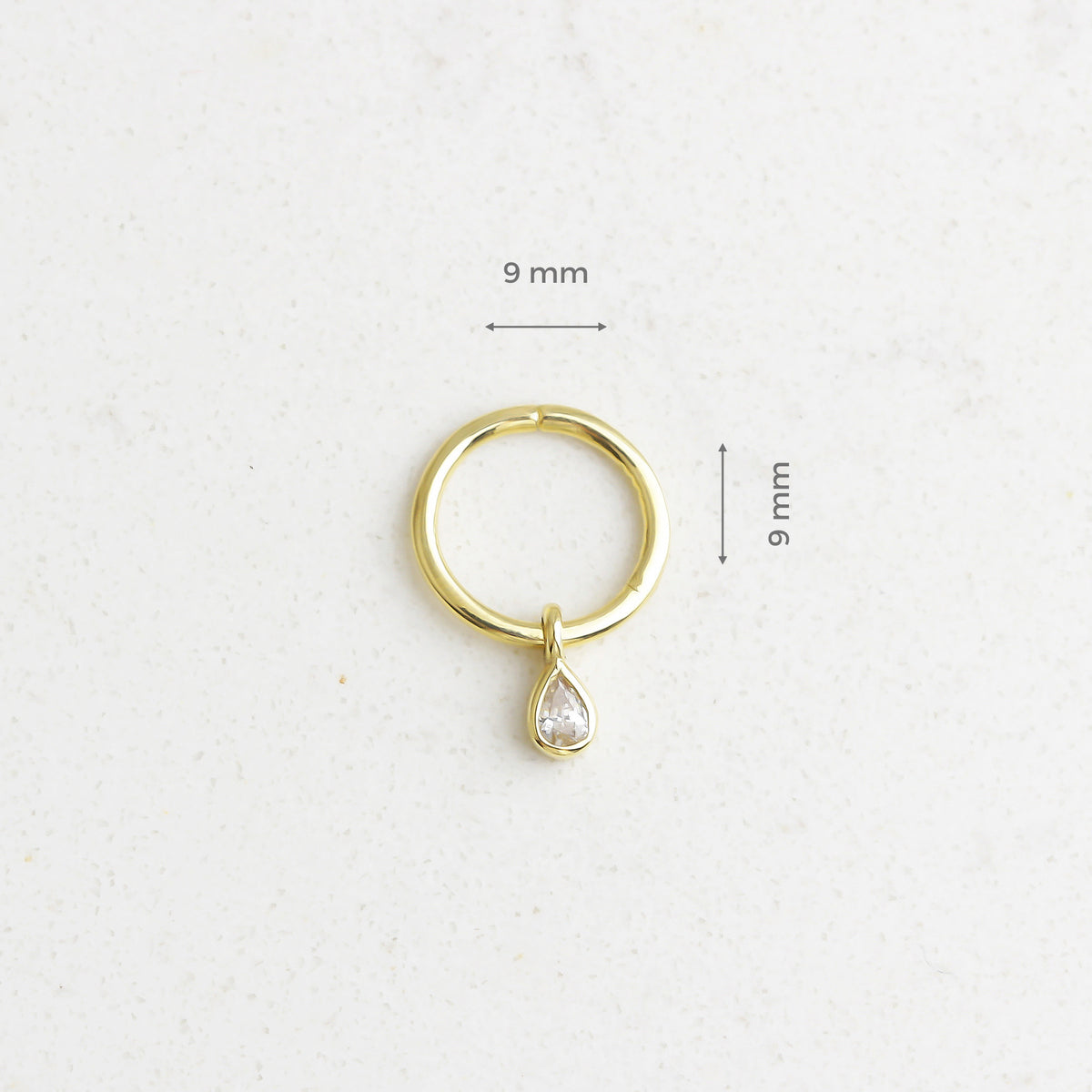 14k Solid Gold Drop Ring Piercing - alternate view 3