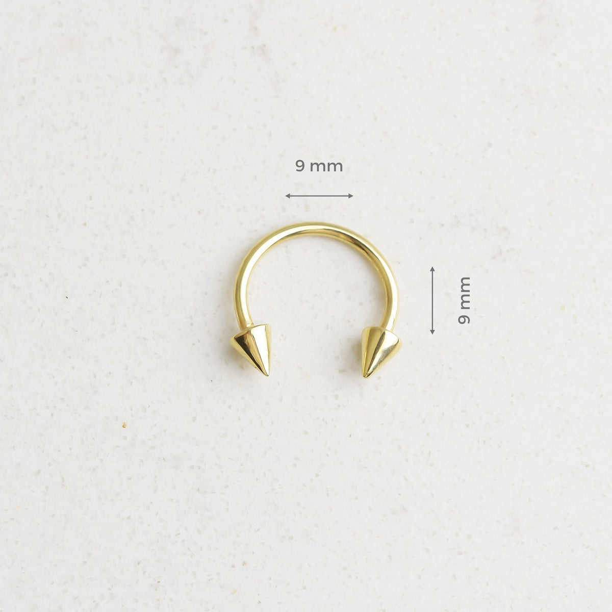 14k Solid Gold Arrow Half Ring Piercing - alternate view 3