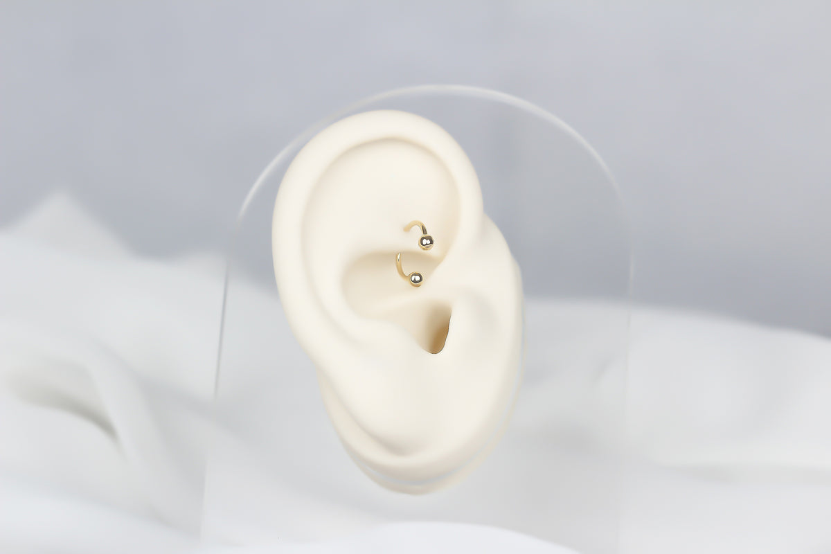 14k Solid Gold Half Ring Piercing - alternate view 4