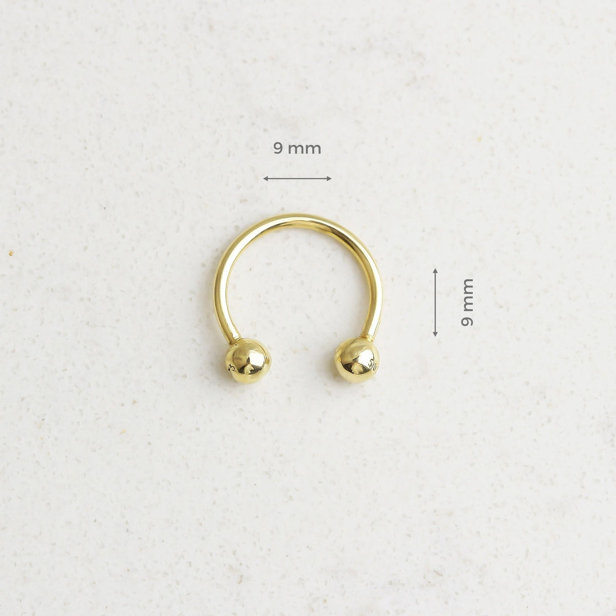 14k Solid Gold Half Ring Piercing - alternate view 3